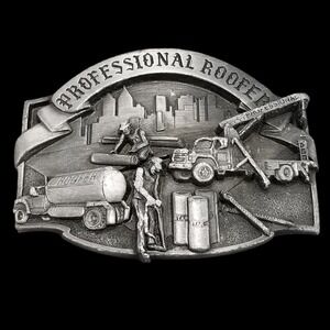 Vintage Trade Specialties‎ Professional Roofer Belt Buckle Pewter Construction